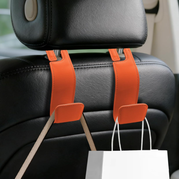 Multifunctional Car Headrest Hook, Orange