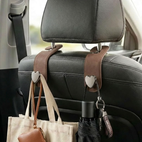Cute Heart-Shaped Car Hook, Suede, For Seat Storage