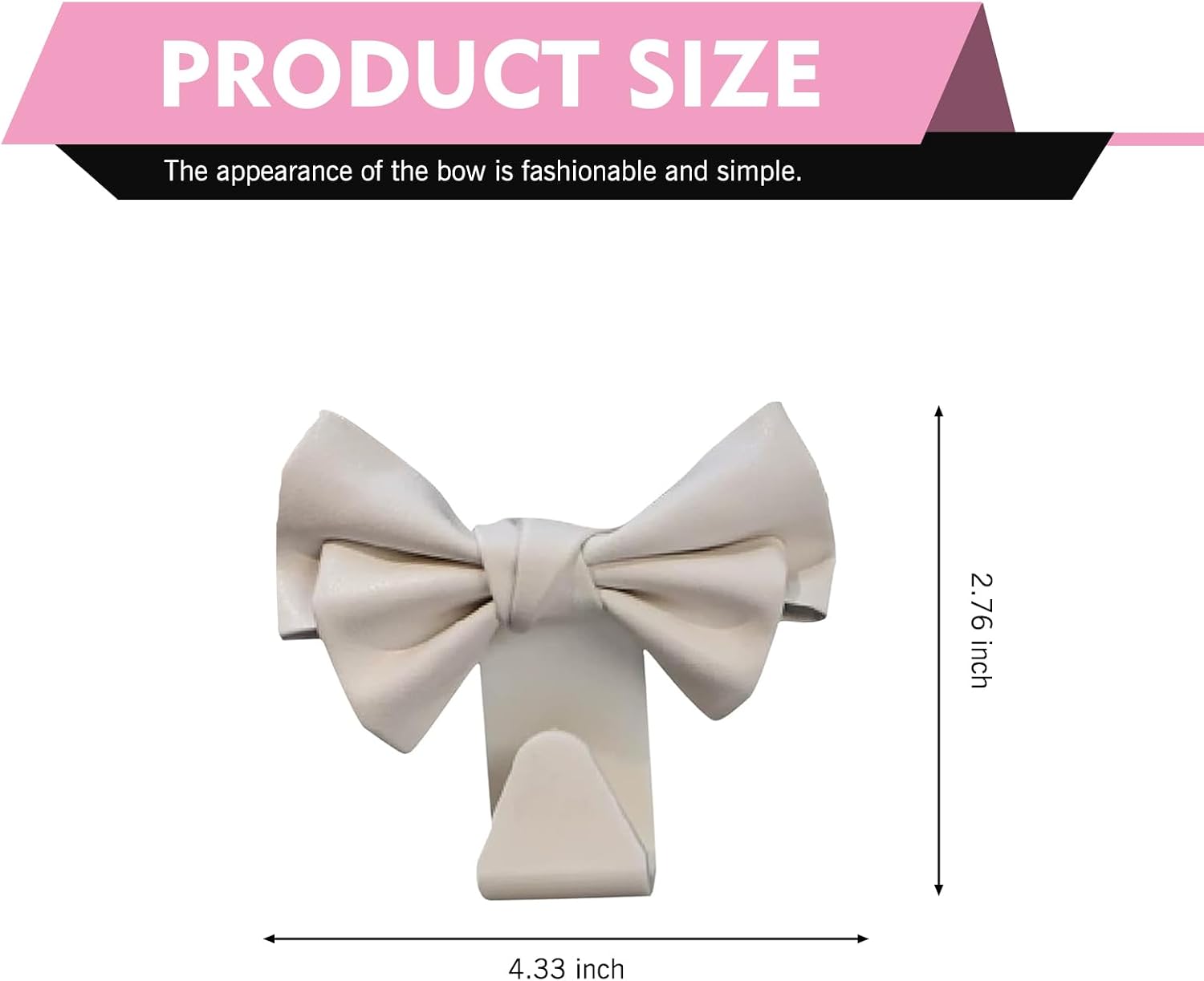 Car Seat Headrest Hooks, Bow-Tie Design, Multifunctional (White) - Image 2