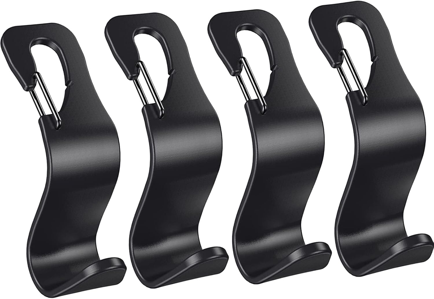 Car Backseat Headrest Hooks, Clip-On Design (4-Pack)